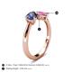 5 - Lysha 1.41 ctw Iolite Pear Shape (7x5 mm) & Lab Created Pink Sapphire Cushion Shape (5.00 mm) Toi Et Moi Engagement Ring 