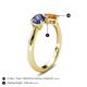 5 - Lysha 1.10 ctw Iolite Pear Shape (7x5 mm) & Citrine Cushion Shape (5.00 mm) Toi Et Moi Engagement Ring 