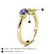 5 - Lysha 1.25 ctw Iolite Pear Shape (7x5 mm) & Peridot Cushion Shape (5.00 mm) Toi Et Moi Engagement Ring 