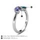 5 - Lysha 1.35 ctw Iolite Pear Shape (7x5 mm) & London Blue Topaz Cushion Shape (5.00 mm) Toi Et Moi Engagement Ring 