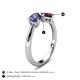 5 - Lysha 1.22 ctw Iolite Pear Shape (7x5 mm) & Rhodolite Garnet Cushion Shape (5.00 mm) Toi Et Moi Engagement Ring 