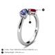 5 - Lysha 1.41 ctw Iolite Pear Shape (7x5 mm) & Lab Created Ruby Cushion Shape (5.00 mm) Toi Et Moi Engagement Ring 