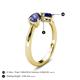 5 - Lysha 1.41 ctw Iolite Pear Shape (7x5 mm) & Lab Created Blue Sapphire Cushion Shape (5.00 mm) Toi Et Moi Engagement Ring 