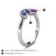 5 - Lysha 1.10 ctw Iolite Pear Shape (7x5 mm) & Amethyst Cushion Shape (5.00 mm) Toi Et Moi Engagement Ring 