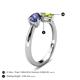5 - Lysha 1.25 ctw Iolite Pear Shape (7x5 mm) & Peridot Cushion Shape (5.00 mm) Toi Et Moi Engagement Ring 