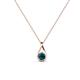 1 - Tessie 0.17 ct London Blue Topaz (3.50 mm) Women Teardrop Solitaire Pendant Necklace 