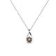 1 - Tessie 0.16 ct Smoky Quartz (3.50 mm) Women Teardrop Solitaire Pendant Necklace 
