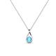 1 - Tessie 0.14 ct Blue Topaz (3.50 mm) Women Teardrop Solitaire Pendant Necklace 
