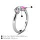 5 - Lysha 1.56 ctw IGI Certified Lab Grown Diamond Pear Shape (7x5 mm) & Lab Created Pink Sapphire Cushion Shape (5.00 mm) Toi Et Moi Engagement Ring 