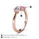 5 - Lysha 1.56 ctw IGI Certified Lab Grown Diamond Pear Shape (7x5 mm) & Lab Created Pink Sapphire Cushion Shape (5.00 mm) Toi Et Moi Engagement Ring 