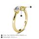 5 - Lysha 1.56 ctw IGI Certified Lab Grown Diamond Pear Shape (7x5 mm) & Lab Created Yellow Sapphire Cushion Shape (5.00 mm) Toi Et Moi Engagement Ring 