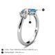 5 - Lysha 1.50 ctw IGI Certified Lab Grown Diamond Pear Shape (7x5 mm) & Blue Topaz Cushion Shape (5.00 mm) Toi Et Moi Engagement Ring 