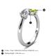 5 - Lysha 1.40 ctw IGI Certified Lab Grown Diamond Pear Shape (7x5 mm) & Peridot Cushion Shape (5.00 mm) Toi Et Moi Engagement Ring 