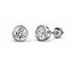 1 - Carys 2.00 ctw Round Moissanite (6.50 mm) Bezel Set Solitaire Stud Earrings 
