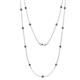 1 - Lien (13 Stn/3mm) Blue Diamond on Cable Necklace 