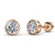 1 - Carys 3.20 ctw Round Moissanite (8.00 mm) Bezel Set Solitaire Stud Earrings 