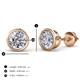 2 - Carys 3.20 ctw Round Moissanite (8.00 mm) Bezel Set Solitaire Stud Earrings 