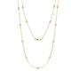 1 - Lien (13 Stn/3mm) White Sapphire on Cable Necklace 