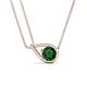 1 - Tiya 0.80 ct Lab Created Emerald (6.00 mm) Women Collier Double Chain Diagonal Teardrop Solitaire Pendant Necklace 