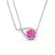 1 - Tiya 1.20 ct Lab Created Pink Sapphire (6.00 mm) Women Collier Double Chain Diagonal Teardrop Solitaire Pendant Necklace 