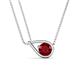 1 - Tiya 0.95 ct Lab Created Ruby (6.00 mm) Women Collier Double Chain Diagonal Teardrop Solitaire Pendant Necklace 