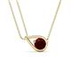 1 - Tiya 0.90 ct Red Garnet (6.00 mm) Women Collier Double Chain Diagonal Teardrop Solitaire Pendant Necklace 