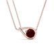 1 - Tiya 0.90 ct Red Garnet (6.00 mm) Women Collier Double Chain Diagonal Teardrop Solitaire Pendant Necklace 