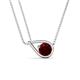 1 - Tiya 0.90 ct Red Garnet (6.00 mm) Women Collier Double Chain Diagonal Teardrop Solitaire Pendant Necklace 