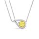 1 - Tiya 0.95 ct Lab Created Yellow Sapphire (6.00 mm) Women Collier Double Chain Diagonal Teardrop Solitaire Pendant Necklace 