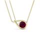 1 - Tiya 0.82 ct Rhodolite Garnet (6.00 mm) Women Collier Double Chain Diagonal Teardrop Solitaire Pendant Necklace 
