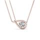1 - Tiya 0.95 ct Lab Created White Sapphire (6.00 mm) Women Collier Double Chain Diagonal Teardrop Solitaire Pendant Necklace 