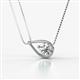 1 - Tiya 0.80 ct IGI Certified Lab Grown Diamond (6.00 mm) Women Collier Double Chain Diagonal Teardrop Solitaire Pendant Necklace 