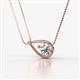 1 - Tiya 0.80 ct IGI Certified Lab Grown Diamond (6.00 mm) Women Collier Double Chain Diagonal Teardrop Solitaire Pendant Necklace 
