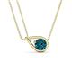 1 - Tiya 0.80 ct Blue Diamond (6.00 mm) Women Collier Double Chain Diagonal Teardrop Solitaire Pendant Necklace 