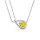 1 - Tiya 0.80 ct Yellow Diamond (6.00 mm) Women Collier Double Chain Diagonal Teardrop Solitaire Pendant Necklace 