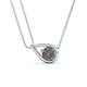 1 - Tiya 0.90 ct Lab Created Alexandrite (6.00 mm) Women Collier Double Chain Diagonal Teardrop Solitaire Pendant Necklace 