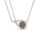 1 - Tiya 0.90 ct Lab Created Alexandrite (6.00 mm) Women Collier Double Chain Diagonal Teardrop Solitaire Pendant Necklace 