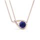 1 - Tiya 0.72 ct Iolite (6.00 mm) Women Collier Double Chain Diagonal Teardrop Solitaire Pendant Necklace 