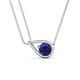 1 - Tiya 0.72 ct Iolite (6.00 mm) Women Collier Double Chain Diagonal Teardrop Solitaire Pendant Necklace 