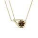 1 - Tiya 0.80 ct Smoky Quartz (6.00 mm) Women Collier Double Chain Diagonal Teardrop Solitaire Pendant Necklace 