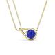 1 - Tiya 0.80 ct Tanzanite (6.00 mm) Women Collier Double Chain Diagonal Teardrop Solitaire Pendant Necklace 