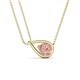 1 - Tiya 0.77 ct Morganite (6.00 mm) Women Collier Double Chain Diagonal Teardrop Solitaire Pendant Necklace 