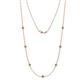 1 - Salina (7 Stn/3mm) Green Garnet on Cable Necklace 