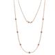 1 - Salina (7 Stn/3mm) Pink Tourmaline on Cable Necklace 