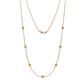 1 - Salina (7 Stn/3mm) Citrine on Cable Necklace 
