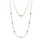 1 - Salina (7 Stn/3mm) Rhodolite Garnet on Cable Necklace 