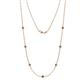 1 - Salina (7 Stn/3mm) Smoky Quartz on Cable Necklace 