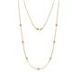 1 - Salina (7 Stn/3mm) White Sapphire on Cable Necklace 