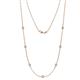 1 - Salina (7 Stn/3mm) White Sapphire on Cable Necklace 
