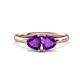 1 - Francesca 1.36 ctw Heart Shape (6.00 mm) Amethyst Toi Et Moi Engagement Ring 